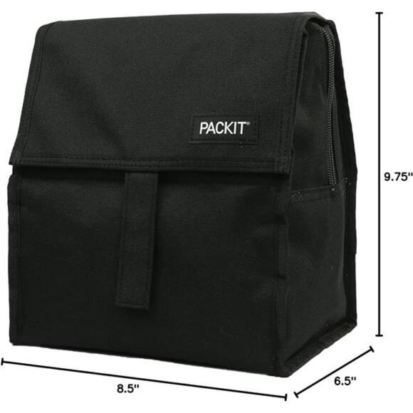 Freezable insulated lunch bag foldable reusable cooler tote for school or office - Picture 3 of 7